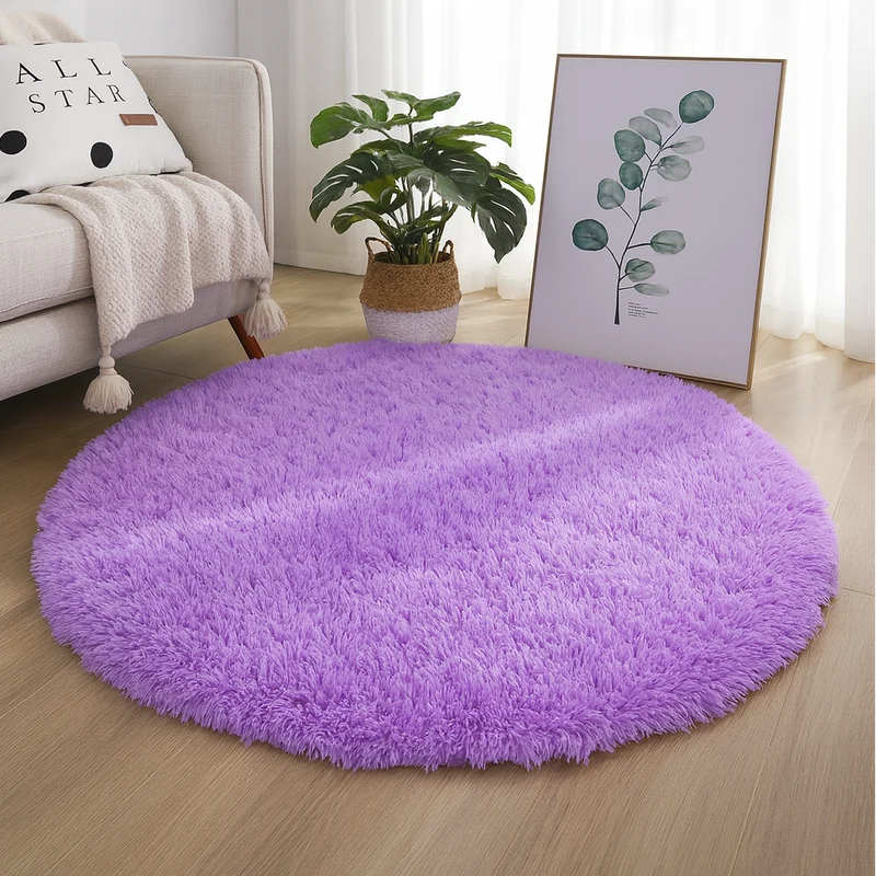 Runder Hochflor-Teppich Ø 60 bis 160 cm – Weicher Shaggy-Teppich für Wohnzimmer und Schlafzimmer