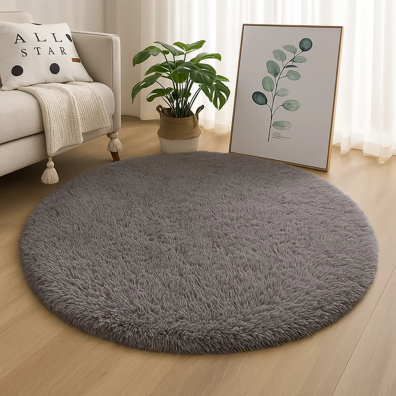 Runder Hochflor-Teppich Ø 60 bis 160 cm – Weicher Shaggy-Teppich für Wohnzimmer und Schlafzimmer