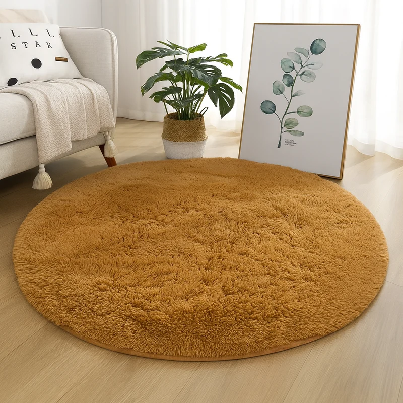 Runder Hochflor-Teppich Ø 60 bis 160 cm – Weicher Shaggy-Teppich für Wohnzimmer und Schlafzimmer
