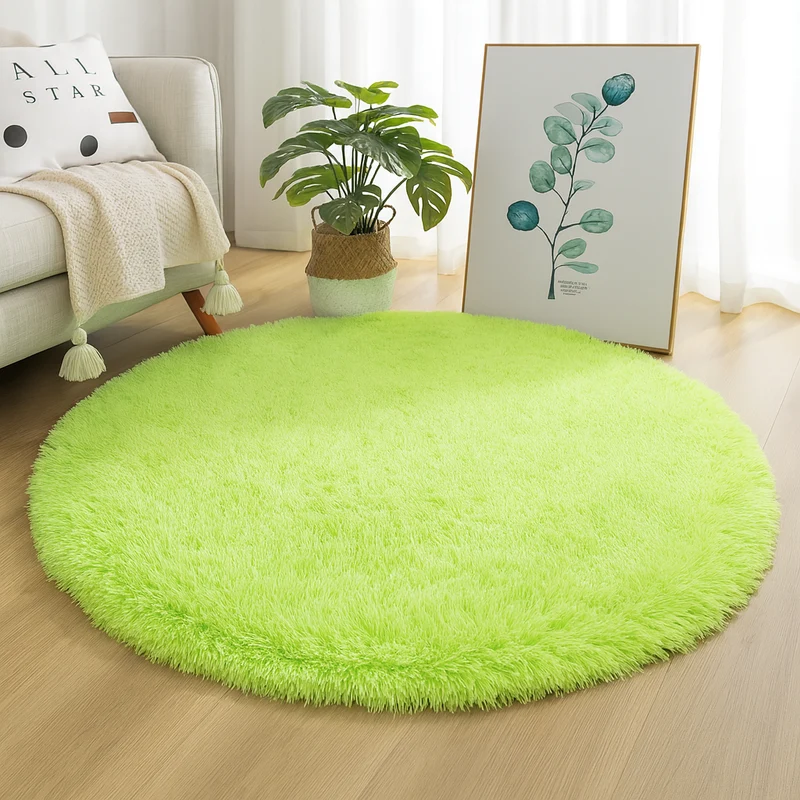 Runder Hochflor-Teppich Ø 60 bis 160 cm – Weicher Shaggy-Teppich für Wohnzimmer und Schlafzimmer