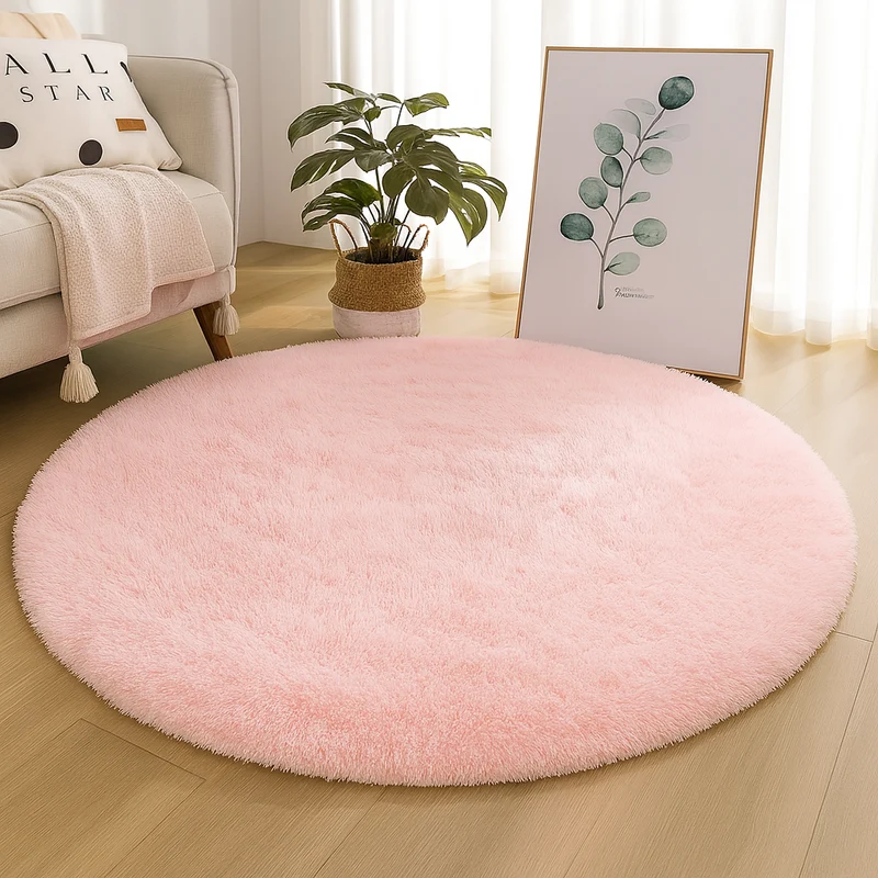 Runder Hochflor-Teppich Ø 60 bis 160 cm – Weicher Shaggy-Teppich für Wohnzimmer und Schlafzimmer