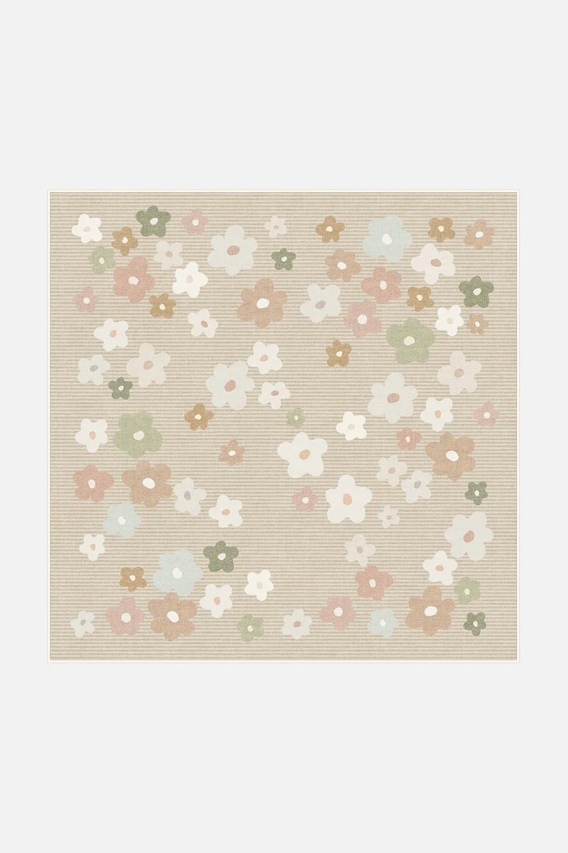Blumenwiese Taupe Teppich