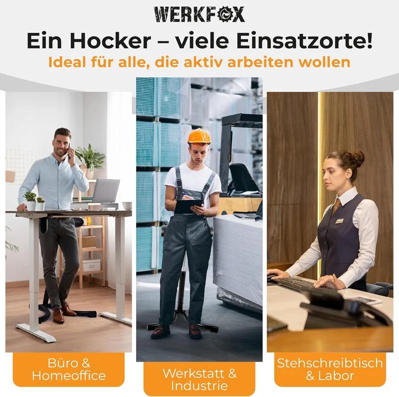 Ergonomischer Stehhocker & Stehhilfe – Höhenverstellbarer Bürostuhl