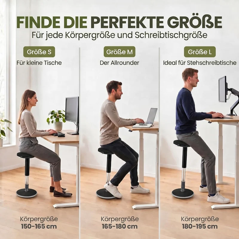 Ergonomischer Stehhocker 35-45cm - Höhenverstellbare Stehhilfe