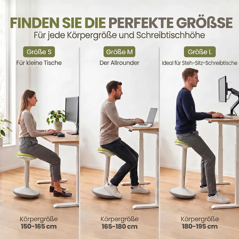 Ergonomischer Stehhocker 35-45cm - Höhenverstellbare Stehhilfe