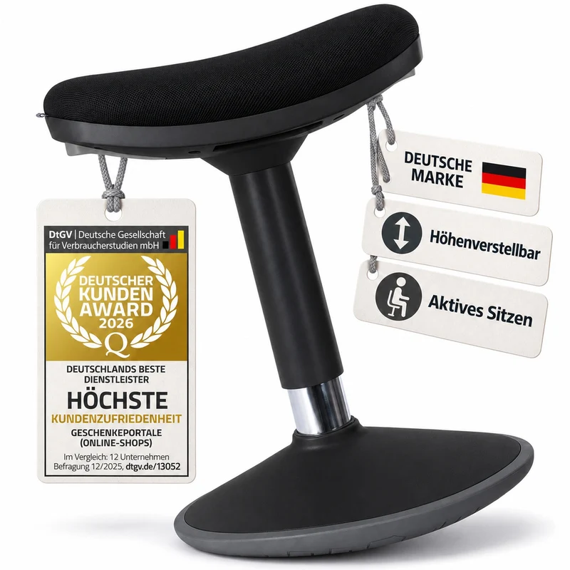 Ergonomischer Stehhocker 35-45cm - Höhenverstellbare Stehhilfe