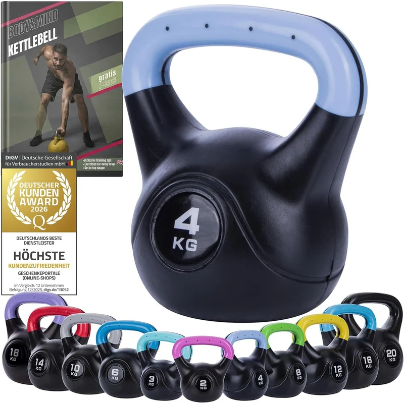 Kettlebell Kugelhantel Deluxe 2-20 kg – Bodenschonendes Krafttraining