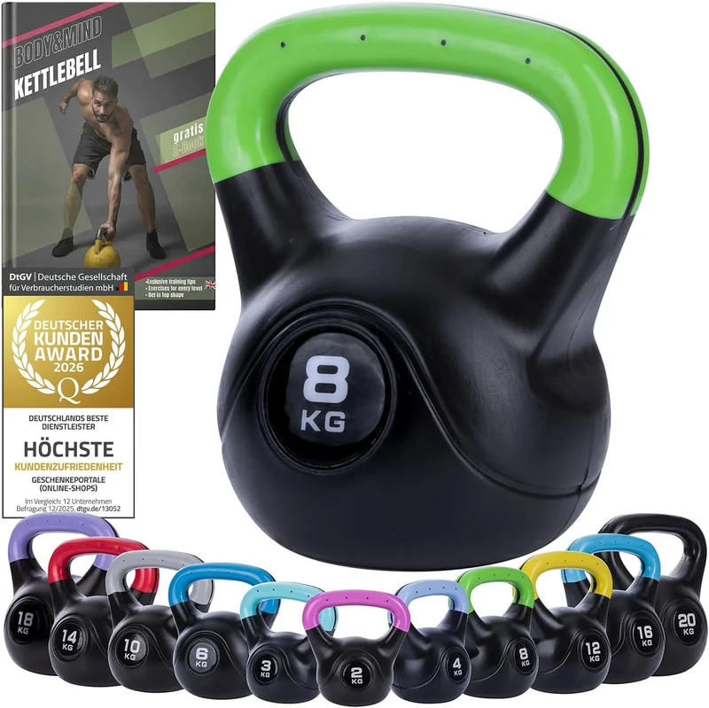 Kettlebell Kugelhantel Deluxe 2-20 kg – Bodenschonendes Krafttraining