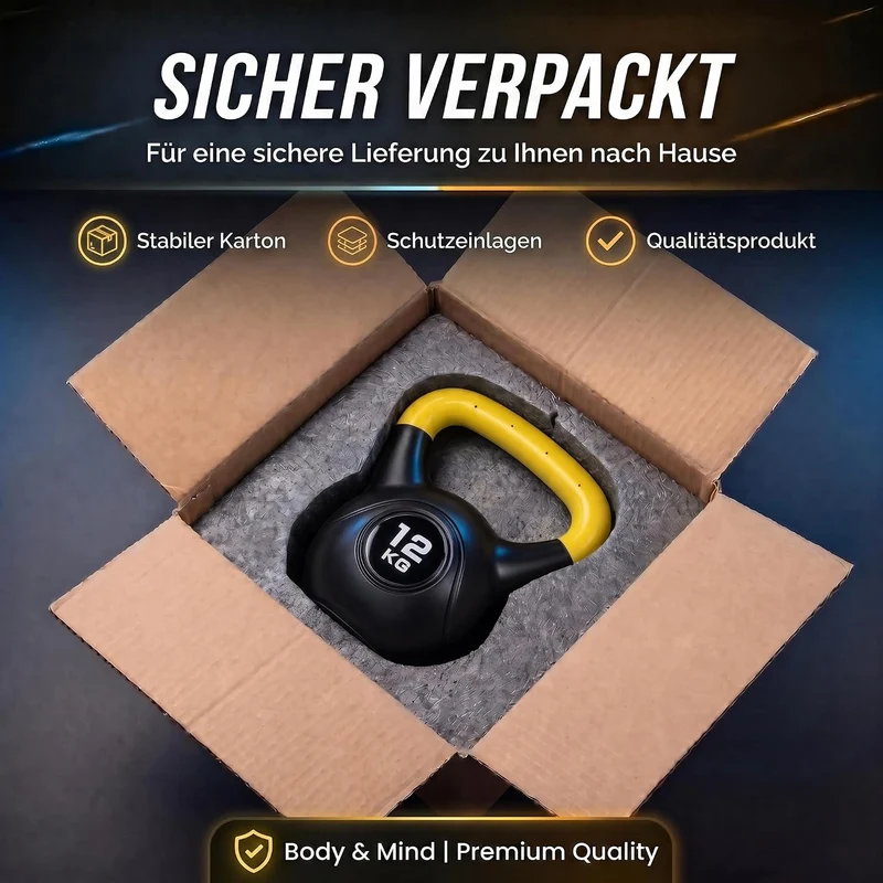 Kettlebell Kugelhantel Deluxe 2-20 kg – Bodenschonendes Krafttraining