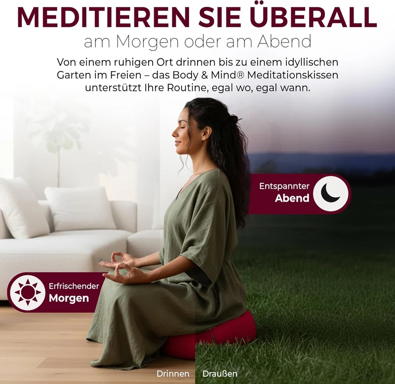 Yoga Meditationskissen - Ergonomisches Bodenkissen zur Entspannung