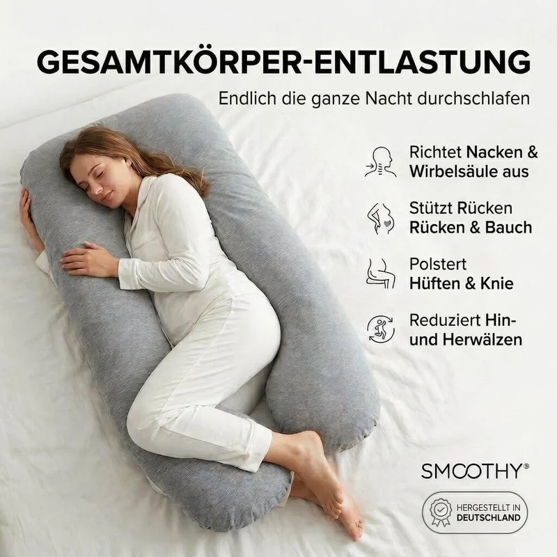 U-Form Schwangerschaftskissen & Seitenschläferkissen Stillkissen