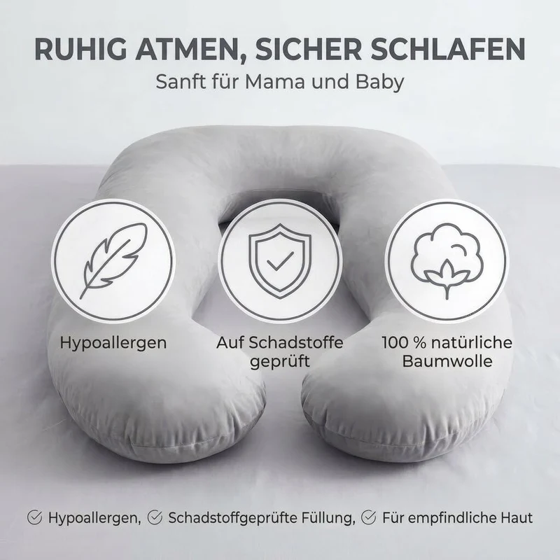 U-Form Schwangerschaftskissen & Seitenschläferkissen Stillkissen