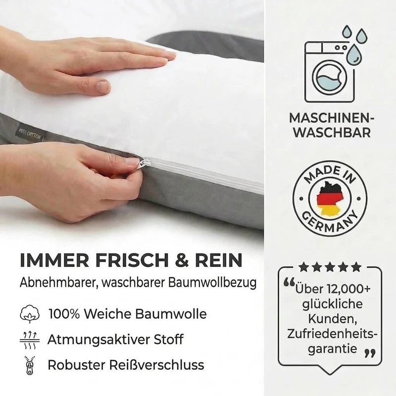 U-Form Schwangerschaftskissen & Seitenschläferkissen Stillkissen