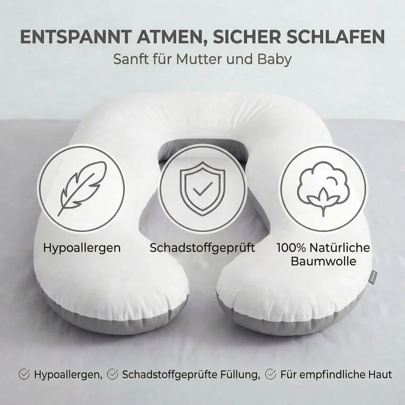 U-Form Schwangerschaftskissen & Seitenschläferkissen Stillkissen