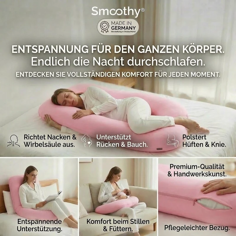 U-Form Schwangerschaftskissen & Seitenschläferkissen Stillkissen