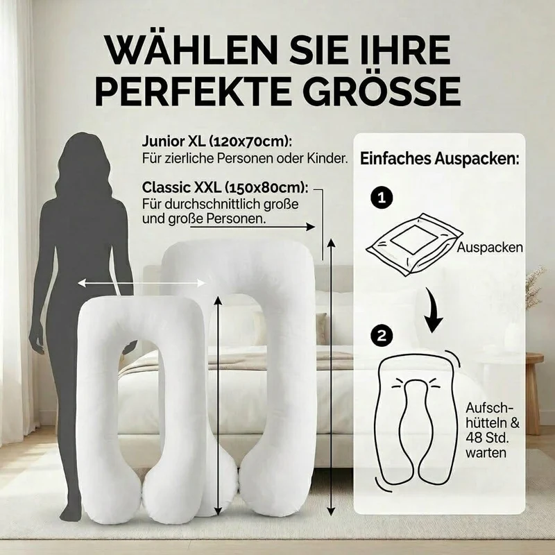 U-Form Schwangerschaftskissen & Seitenschläferkissen Stillkissen
