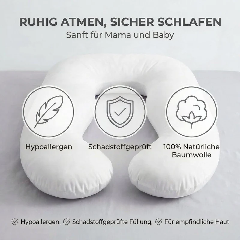 U-Form Schwangerschaftskissen & Seitenschläferkissen Stillkissen