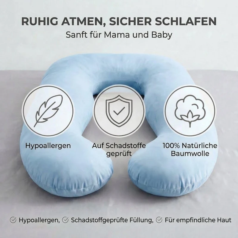 U-Form Schwangerschaftskissen & Seitenschläferkissen Stillkissen