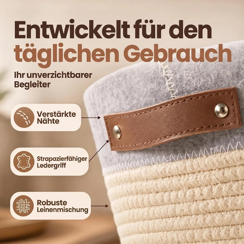 Feluna Bast-Korb - Formstabiler Aufbewahrungs- & Brotkorb