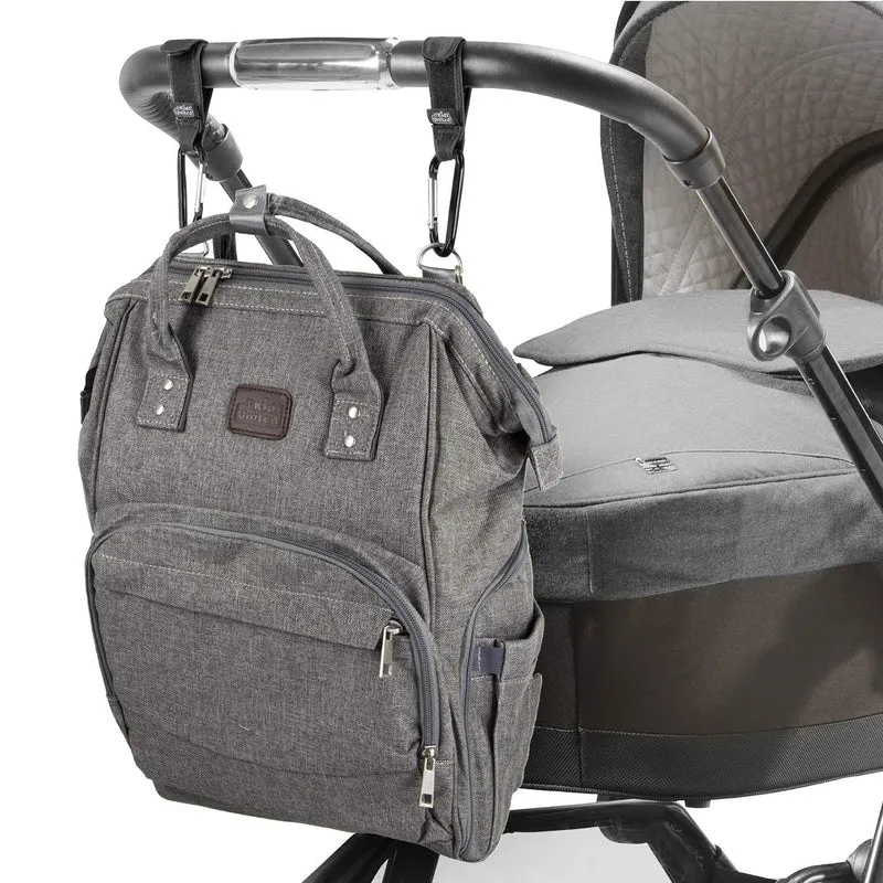 Kinderwagen-Haken 2er-Set - Rutschfeste Halterung für Wickeltaschen