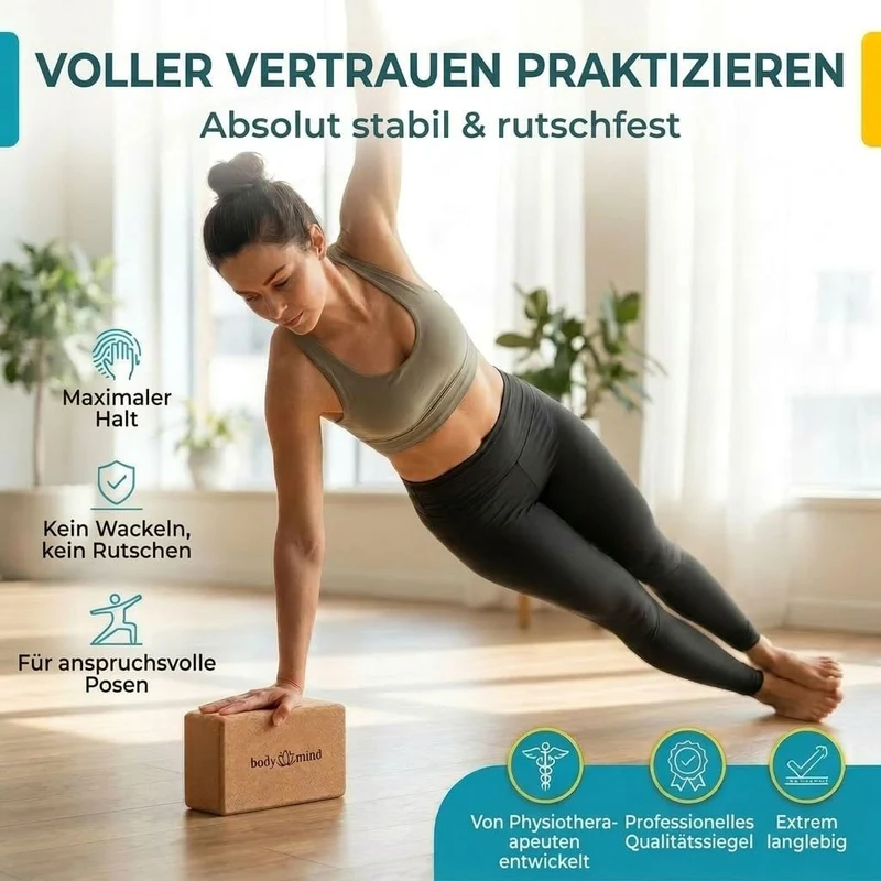 Yoga-Block aus Kork 2er-Set - Rutschfest & Stabil für Ihr Yoga