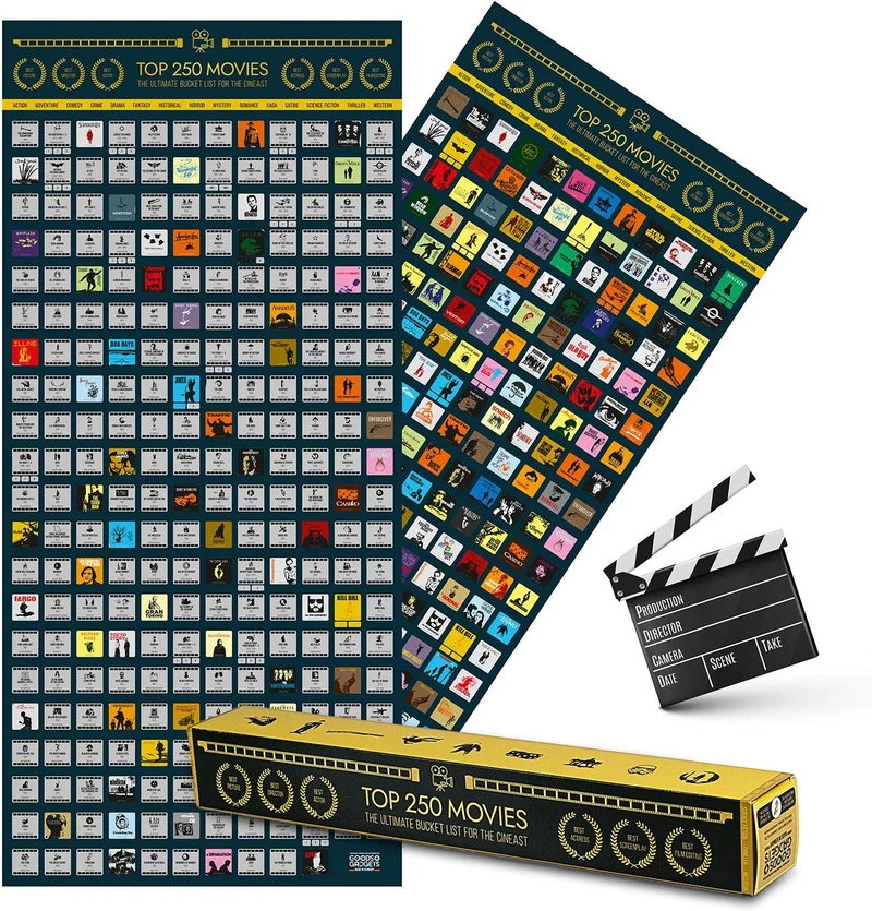 Top 250 Movie Bucket List Scratch Poster XXL - 100x45cm Filmposter