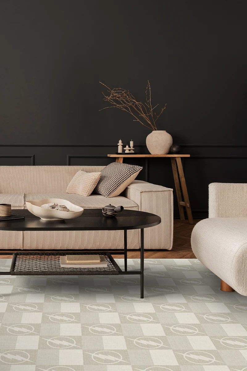 The Flash™ Karo Beige Teppich