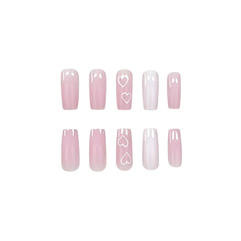 Herz-verzierte Acryl-Nagelkunstverlängerungen Karnz