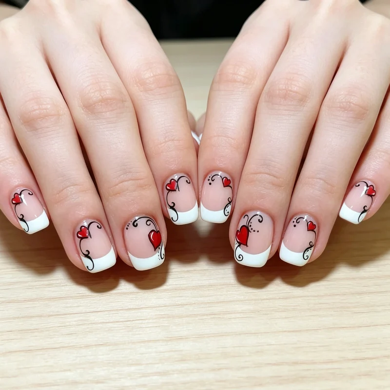 Herz-verzierte Acryl-Nagelkunst-Verstärkungen Karnz