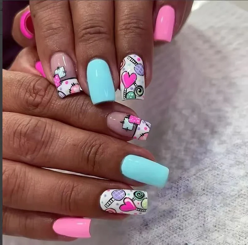 Herz-Design Acryl-Nagelkunst Set Karnz