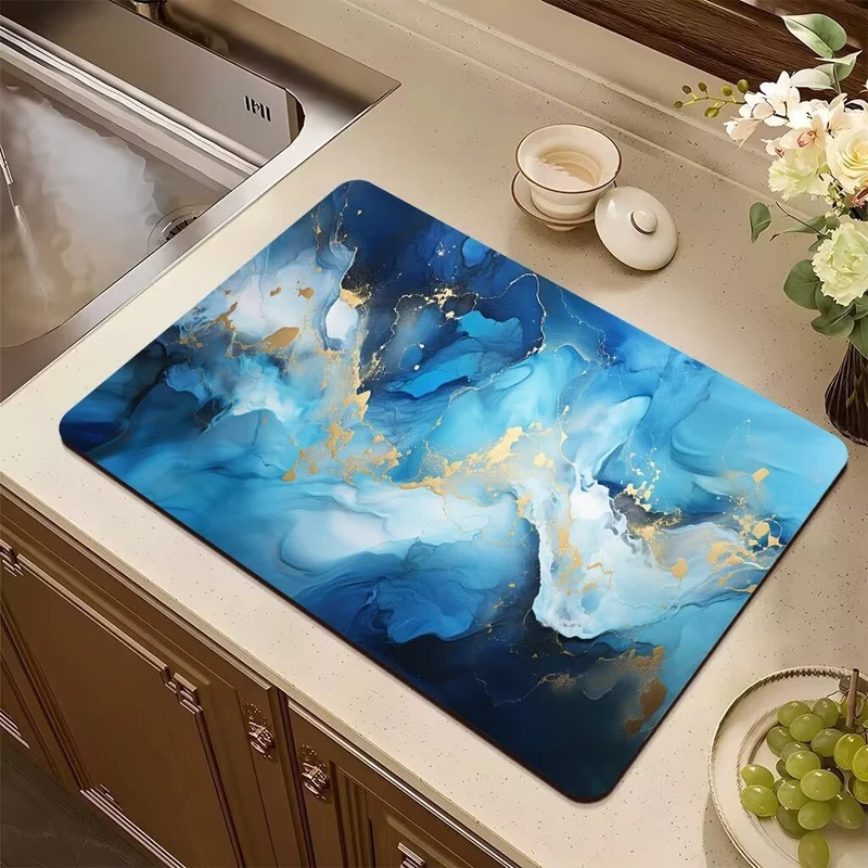 Abstract Non-Slip Kitchen Mat Stornfield
