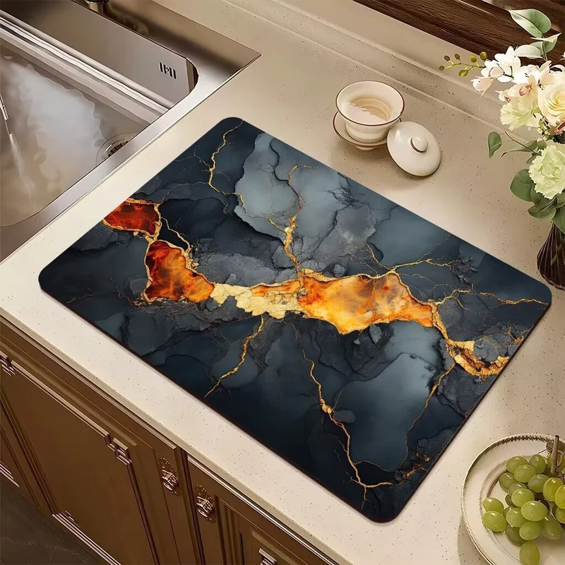 Abstract Non-Slip Kitchen Mat Stornfield