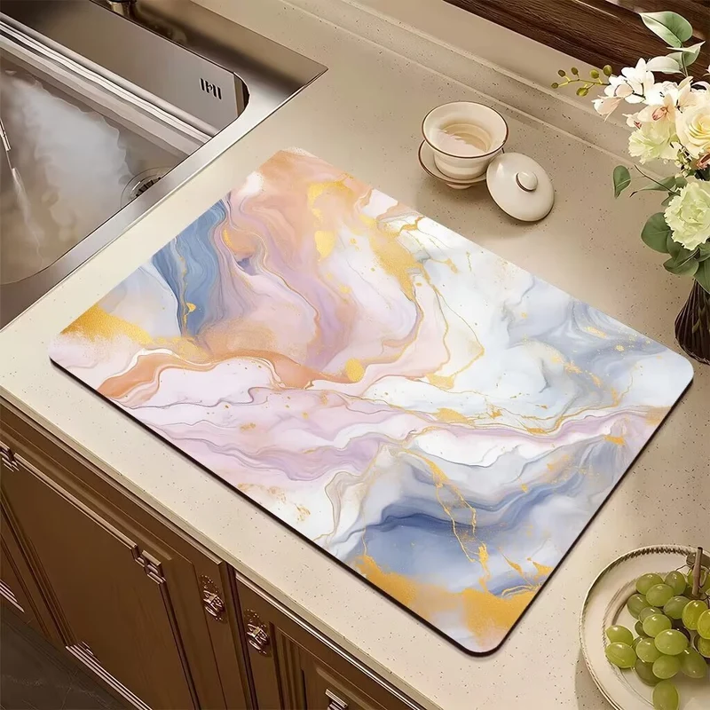 Abstract Non-Slip Kitchen Mat Stornfield