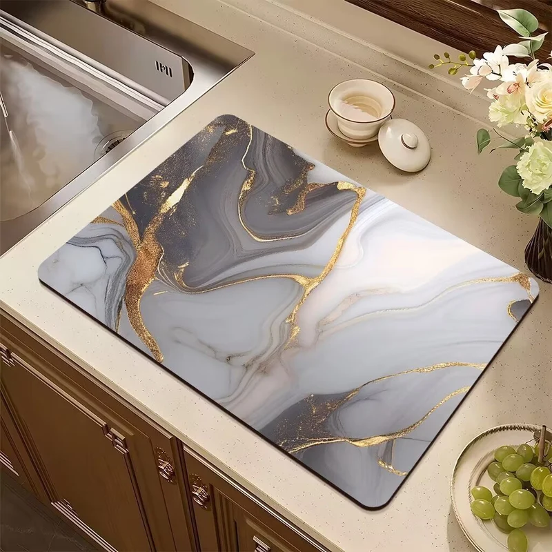 Abstract Non-Slip Kitchen Mat Stornfield