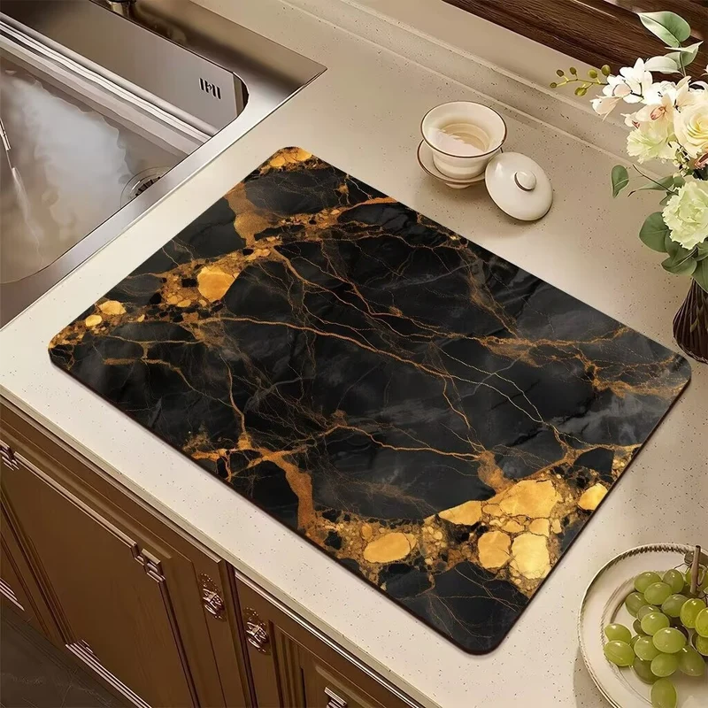 Abstract Non-Slip Kitchen Mat Stornfield