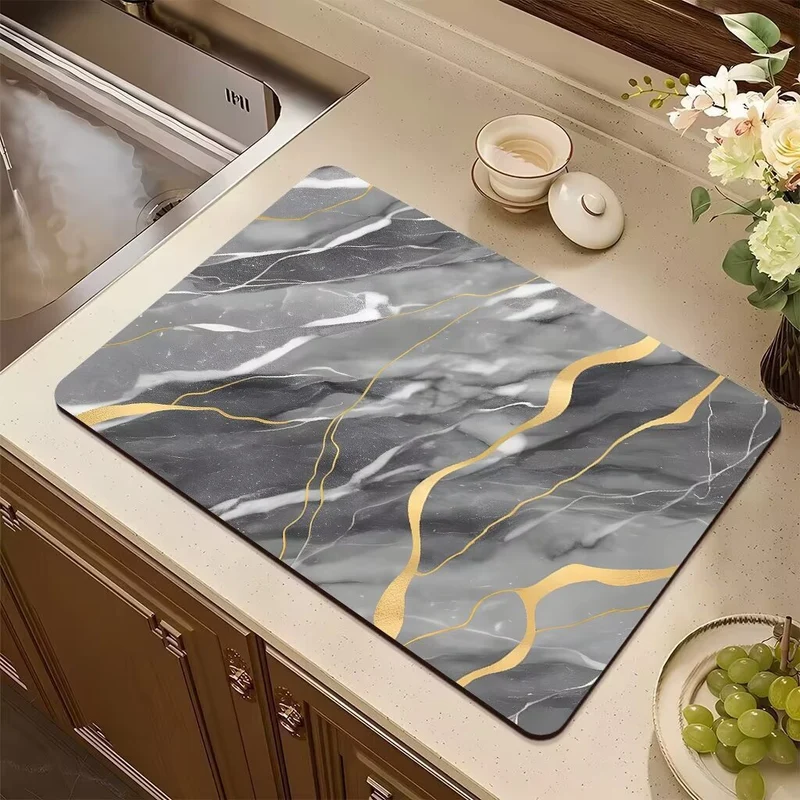 Abstract Non-Slip Kitchen Mat Stornfield