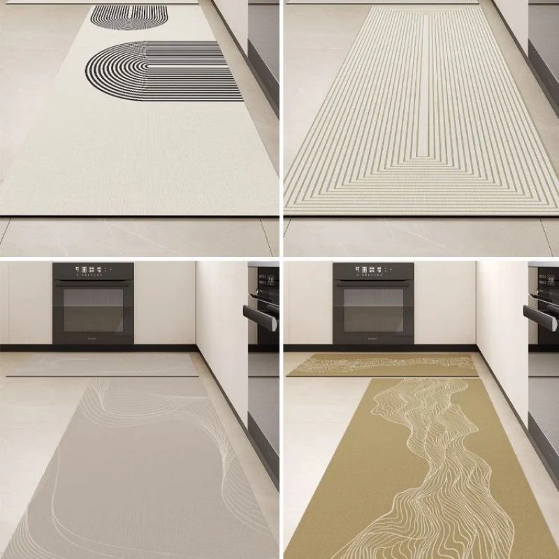Abstract Line Art Non-Slip Kitchen Mat Stornfield