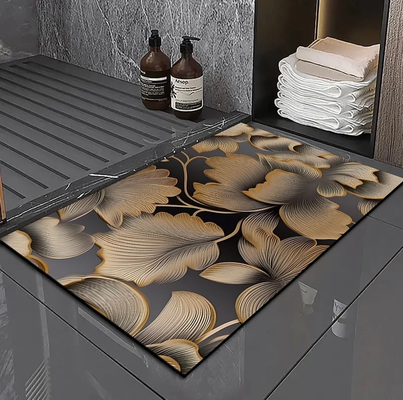 3D Floral Design Bath Mat Stornfield