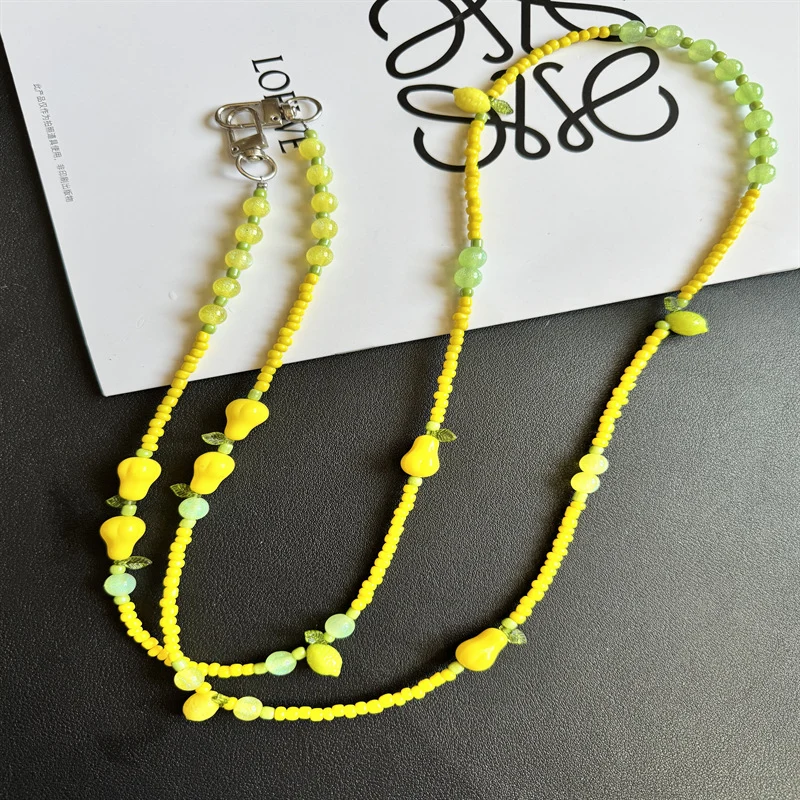 Beaded Lemon Charm Necklace Stornfield