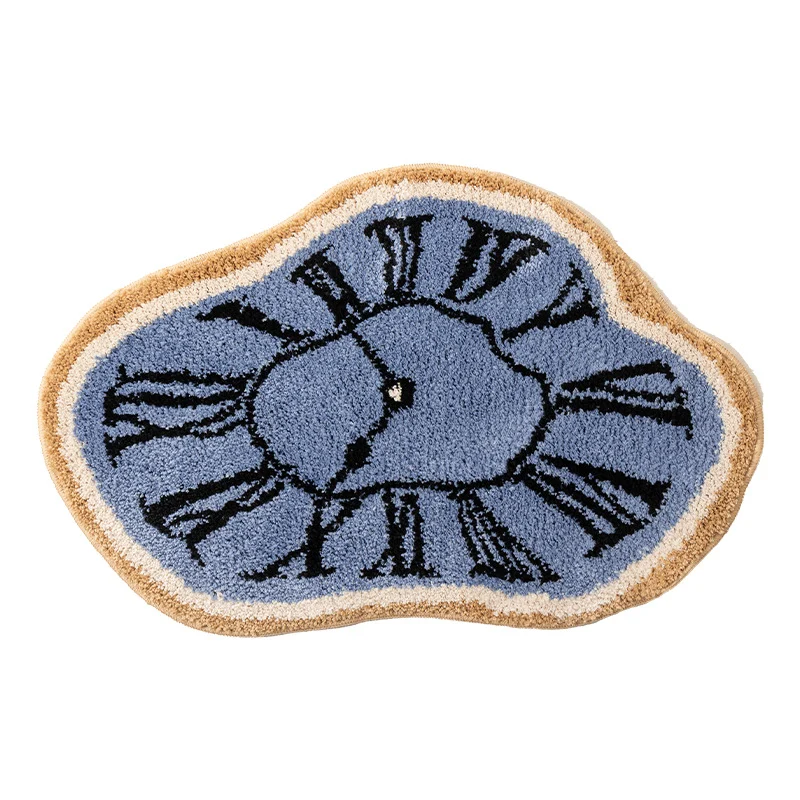 Dekorativer handgetufteter Teppichmatte in organischer Uhr-Form Karnz