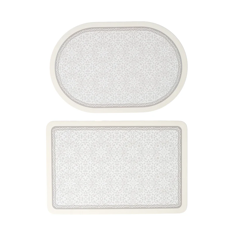 Badezimmer‑Matten‑Set Karnz mit rutschfester Softback‑Unterseite und feiner Spitzenmuster‑Optik