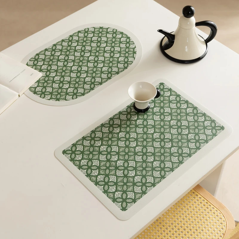 Abwischbare Retro-Tischsets aus Kunstleder mit geometrischem Muster Karnz