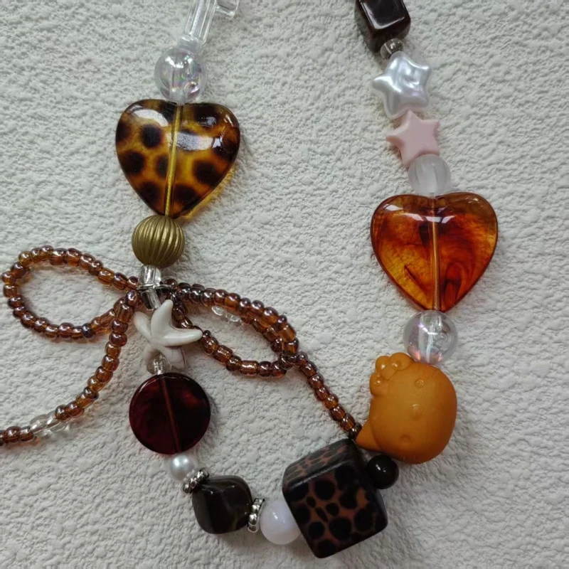 Beaded Heart Charm Necklace Stornfield