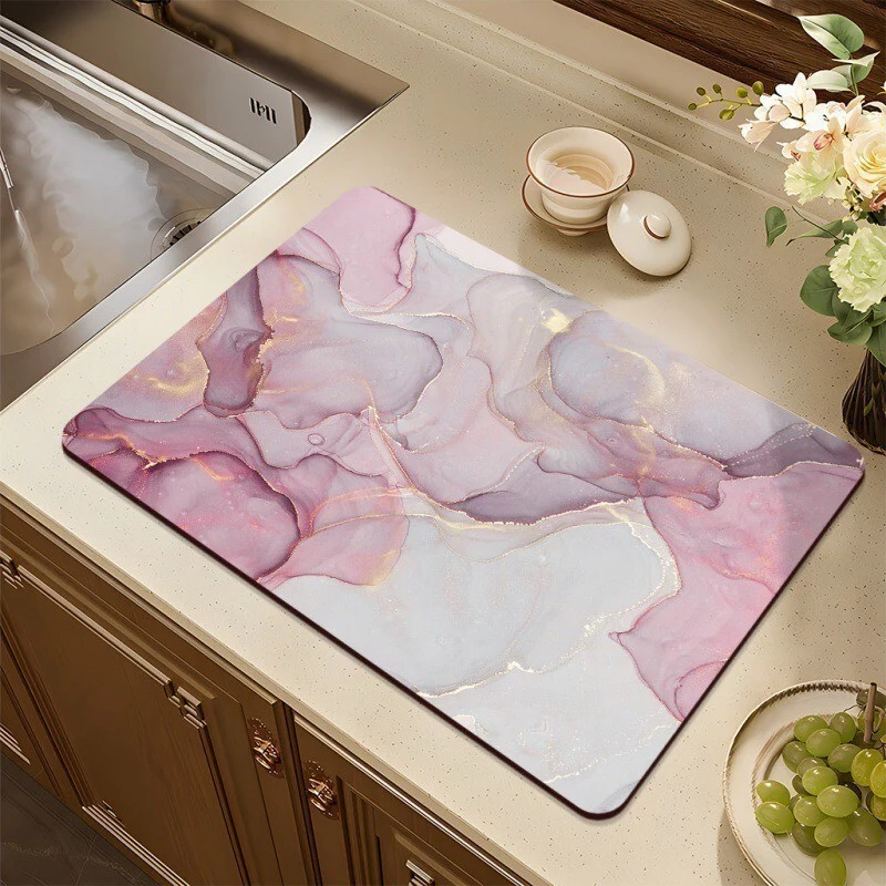 Stylish Marble-Effect Kitchen Mat Stornfield