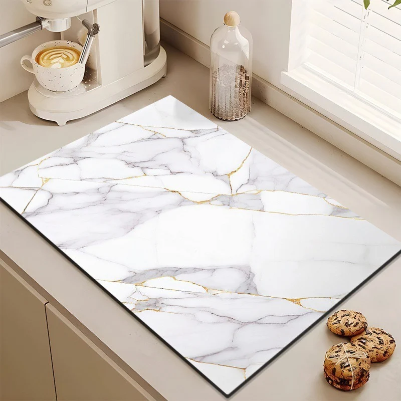 Stylish Marble-Effect Kitchen Mat Stornfield