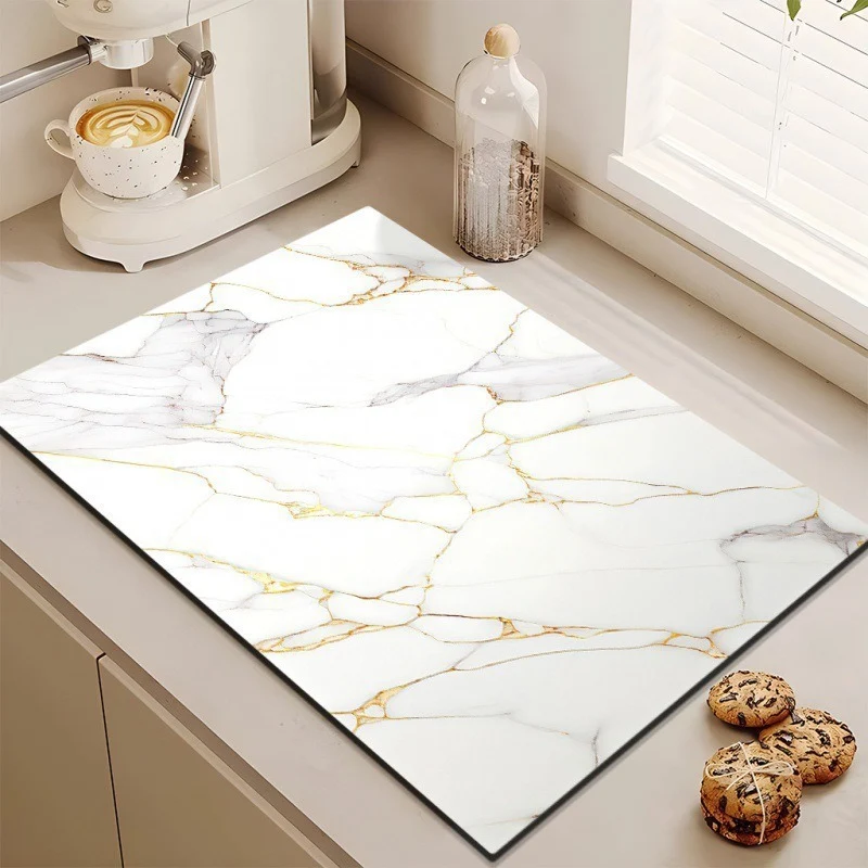 Stylish Marble-Effect Kitchen Mat Stornfield