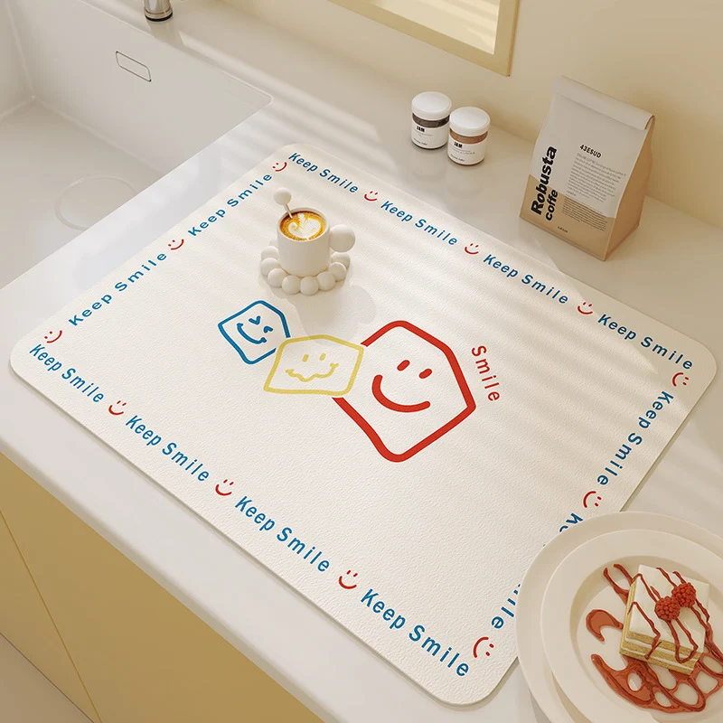 Smiling Faces Kitchen Mat Stornfield