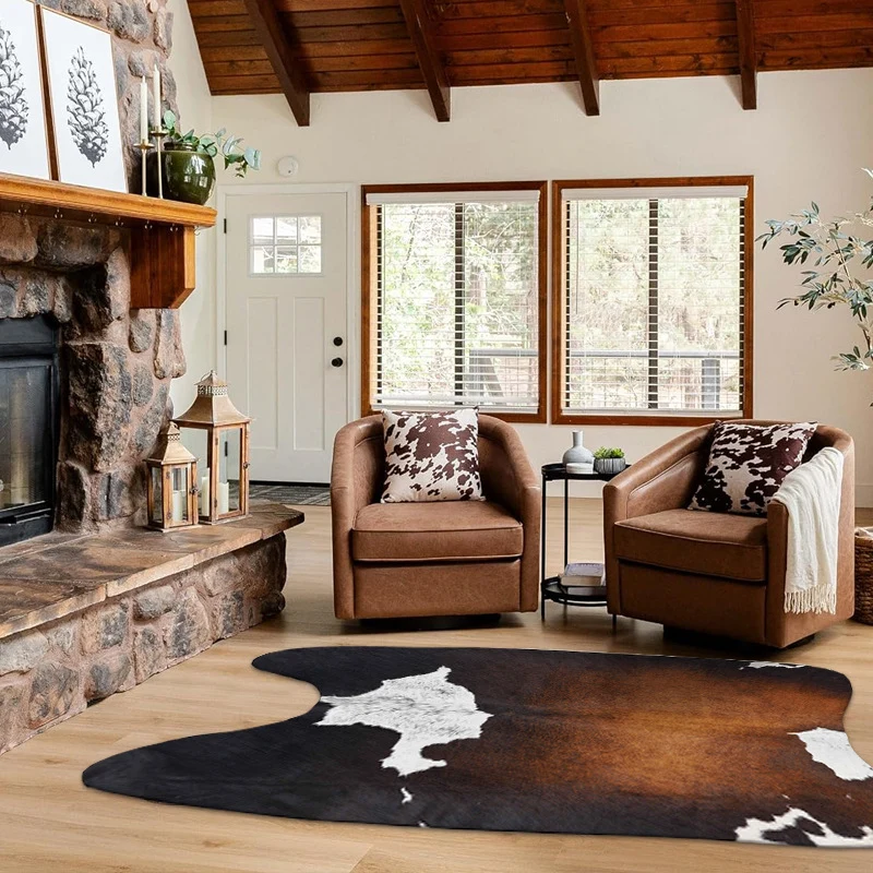 Rustic Hide-Shaped Area Rug Stornfield