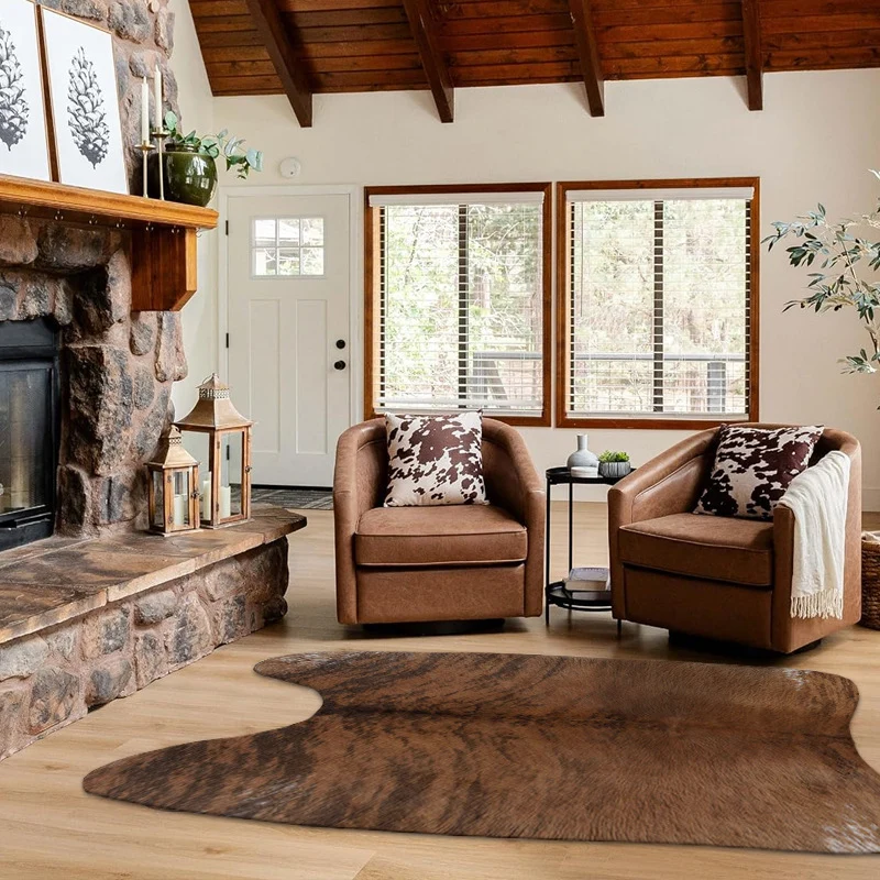 Rustic Hide-Shaped Area Rug Stornfield