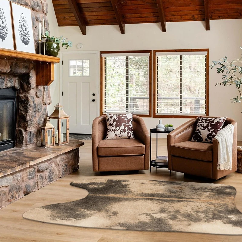Rustic Hide-Shaped Area Rug Stornfield